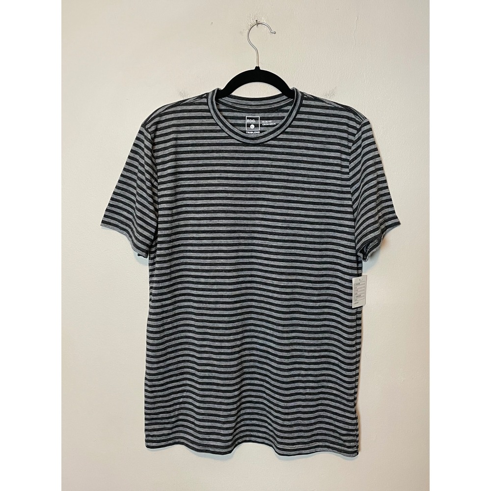 BDG Urban Outfitters Slim Fit Crewneck T-Shirt Striped Triblend‎ Unisex Size L - Picture 2 of 6